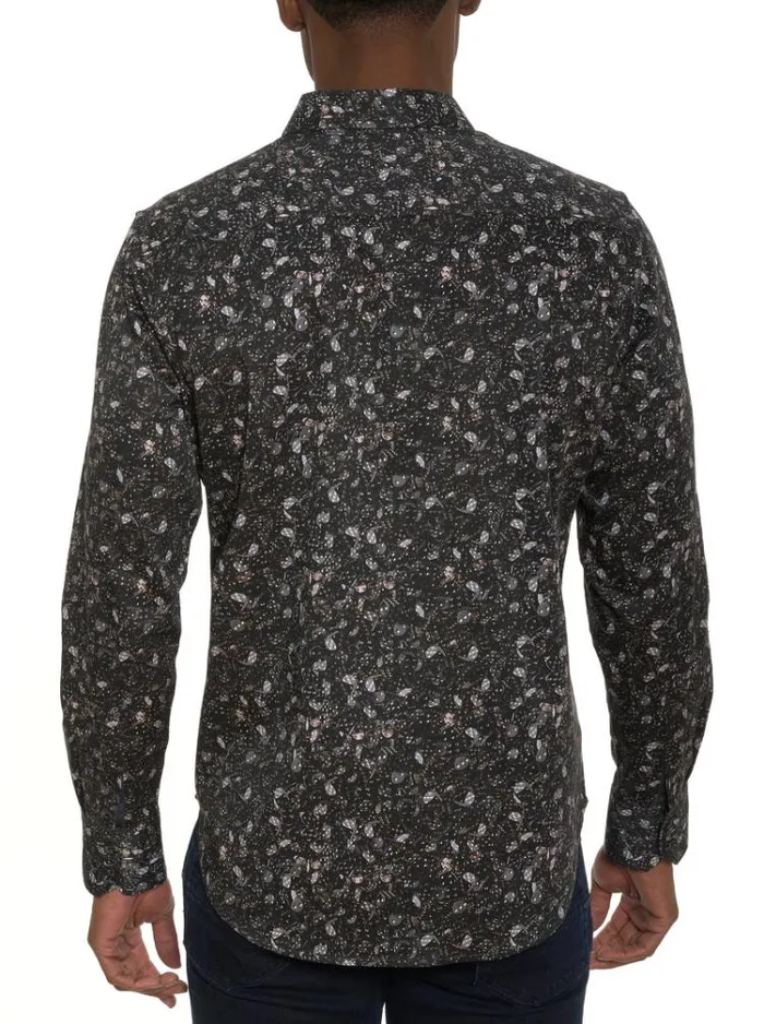 Men CASINO LONG SLEEVE BUTTON DOWN SHIRT Black Robert Graham Button Down Shirts