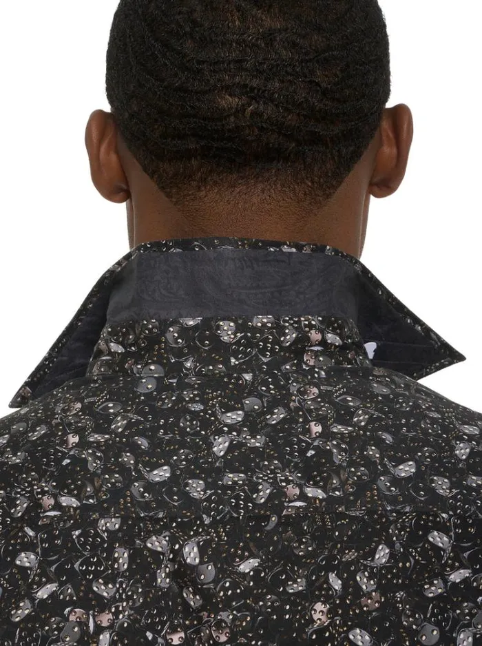 Men CASINO LONG SLEEVE BUTTON DOWN SHIRT Black Robert Graham Button Down Shirts