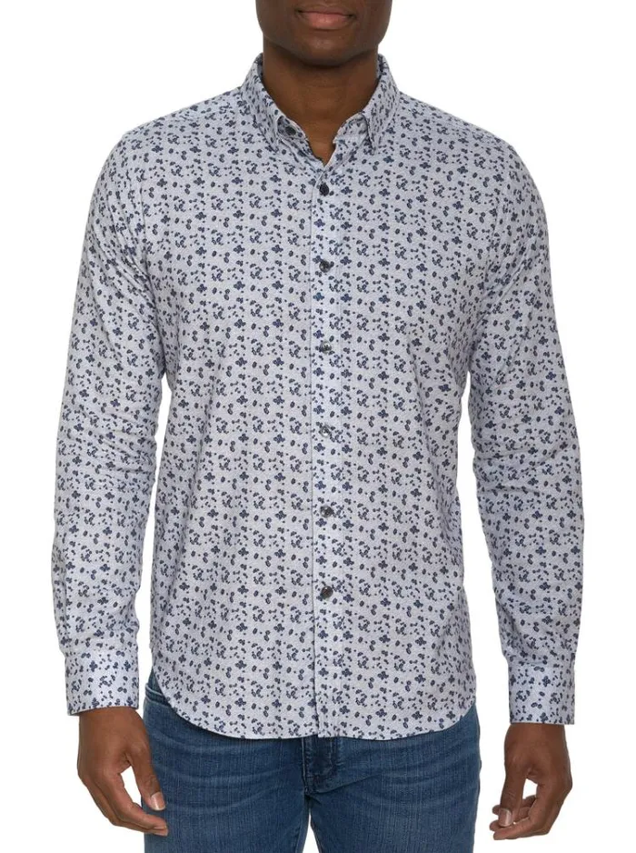 Men CATTANEO LONG SLEEVE BUTTON DOWN SHIRT White Robert Graham Button Down Shirts