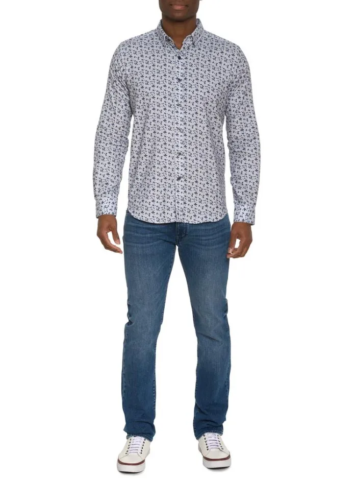 Men CATTANEO LONG SLEEVE BUTTON DOWN SHIRT White Robert Graham Button Down Shirts