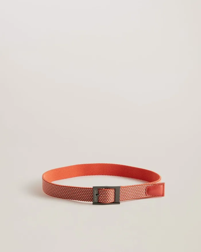 Men COLUMMM 8211 Reversible Woven Elastic Belt Orange Ted Baker Belts Men COLUMMM 8211 Reversible Woven Elastic Belt Orange Ted Baker Belts