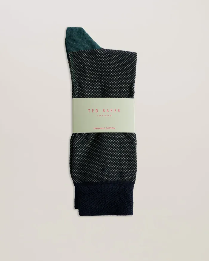 Men CORETEX 8211 Textured Crew Socks Dark Navy Ted Baker Socks