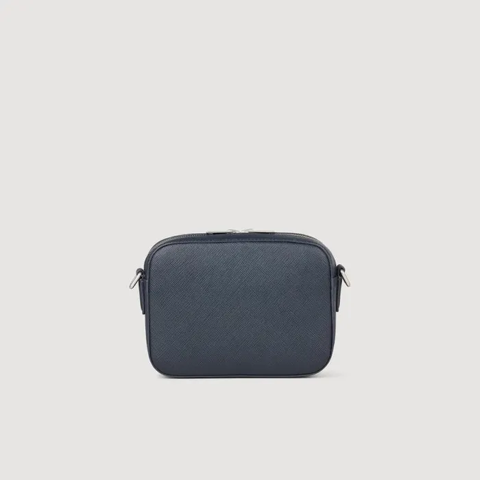 Men Crossbody Bags SANDRO Small Saffiano Leather Bag Midnight Blue