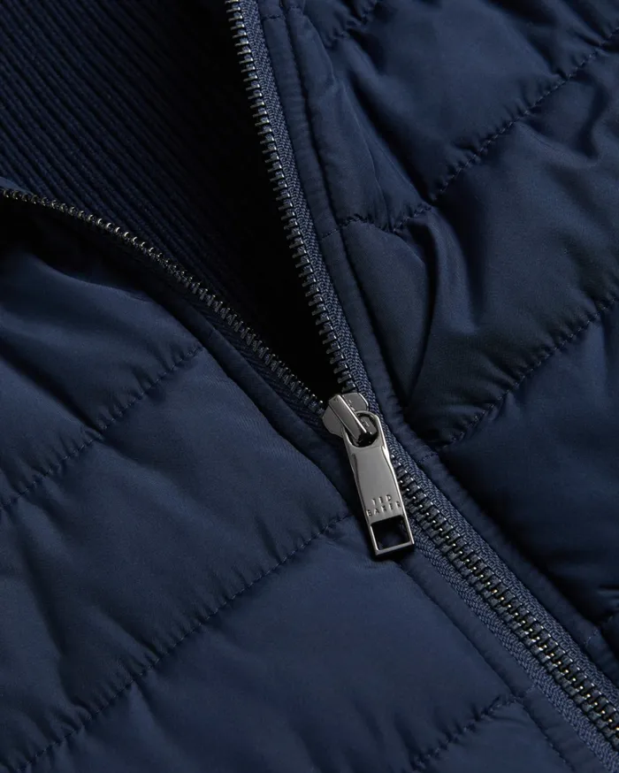 Men DEJAS 8211 Funnel Neck Gilet With Knitted Back Navy Ted Baker Jumpers and Knitwear Men DEJAS 8211 Funnel Neck Gilet With Knitted Back Navy Ted Baker Jumpers and Knitwear