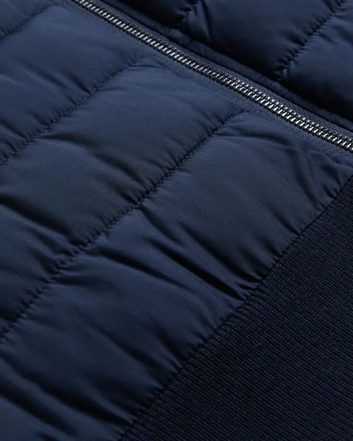 Men DEJAS 8211 Funnel Neck Gilet With Knitted Back Navy Ted Baker Jumpers and Knitwear Men DEJAS 8211 Funnel Neck Gilet With Knitted Back Navy Ted Baker Jumpers and Knitwear