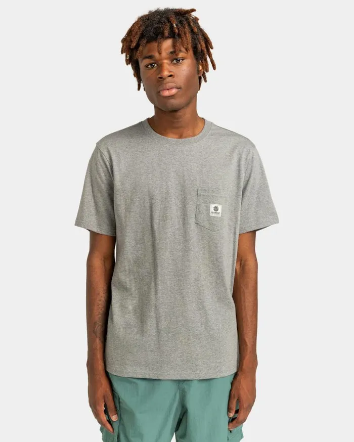 Men Element TShirts Basic Pocket TShirt Grey Heather Men Element TShirts Basic Pocket TShirt Grey Heather