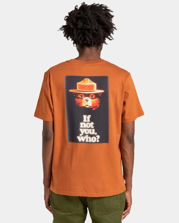 Men Element TShirts Element X Smokey Bear If Not You TShirt Mocha Bisque Men Element TShirts Element X Smokey Bear If Not You TShirt Mocha Bisque