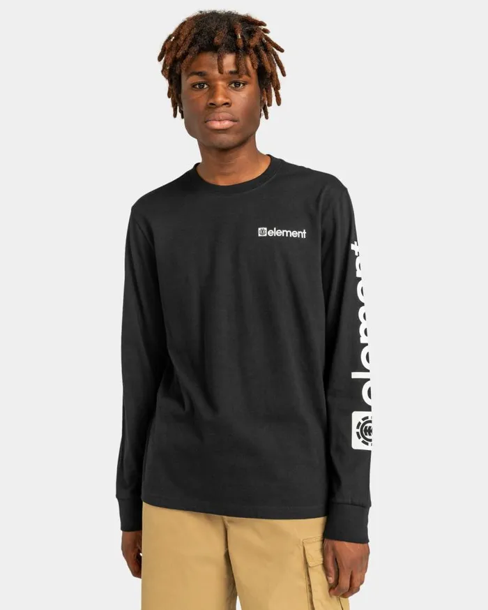 Men Element TShirts Joint Long Sleeve TShirt Flint Black Men Element TShirts Joint Long Sleeve TShirt Flint Black