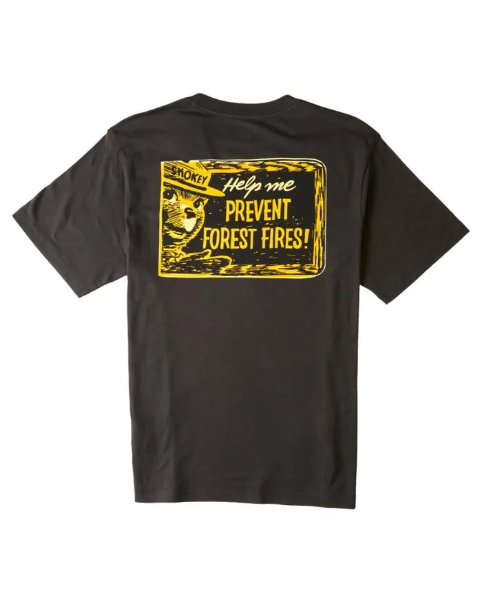 Men Element TShirts Smokey Bear X Element Forest Fires TShirt Off Black