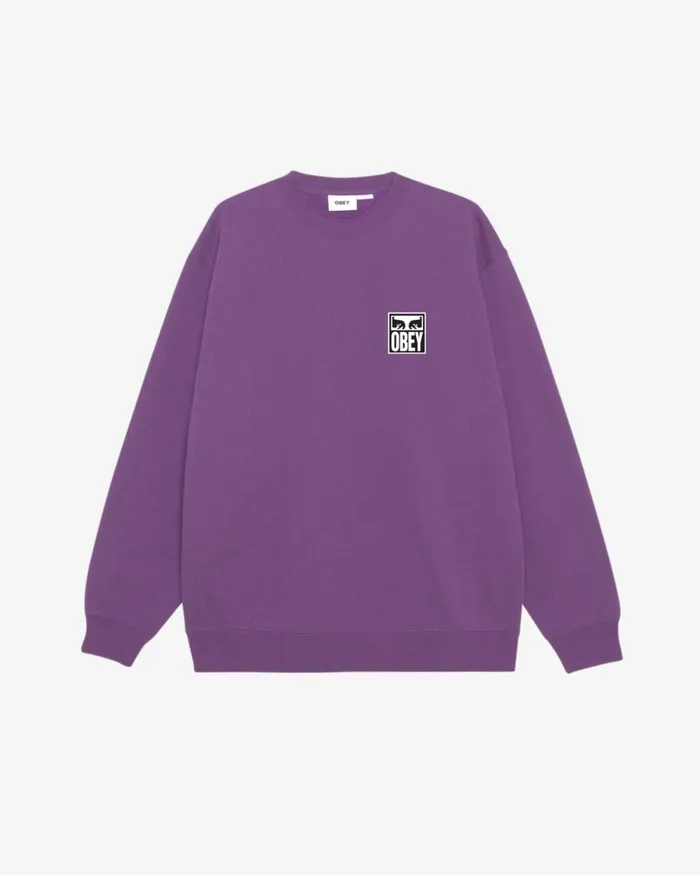 Men EYES ICON II HEAVYWEIGHT CREWNECK Unbleached OBEY Clothing SWEATSHIRTS