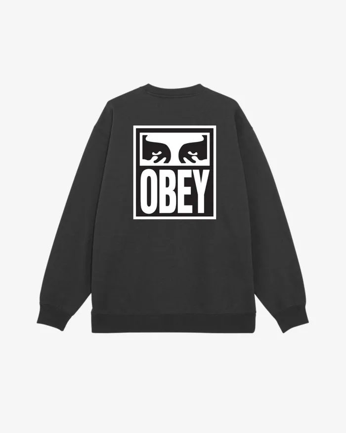 Men EYES ICON II HEAVYWEIGHT CREWNECK Unbleached OBEY Clothing SWEATSHIRTS