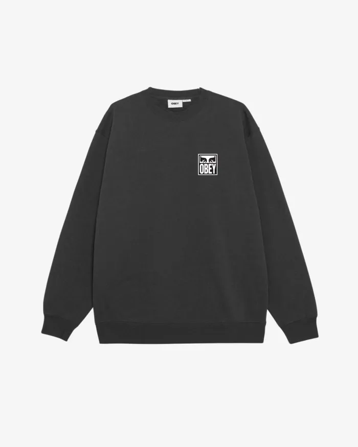 Men EYES ICON II HEAVYWEIGHT CREWNECK Unbleached OBEY Clothing SWEATSHIRTS