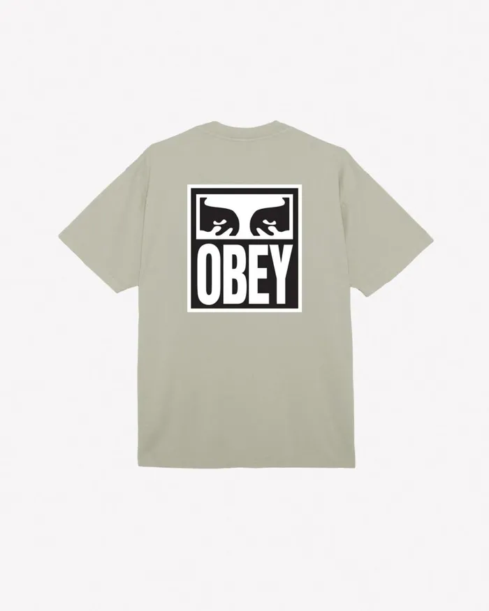 Men EYES ICON II HEAVYWEIGHT TSHIRT Silver Grey OBEY Clothing TSHIRTS