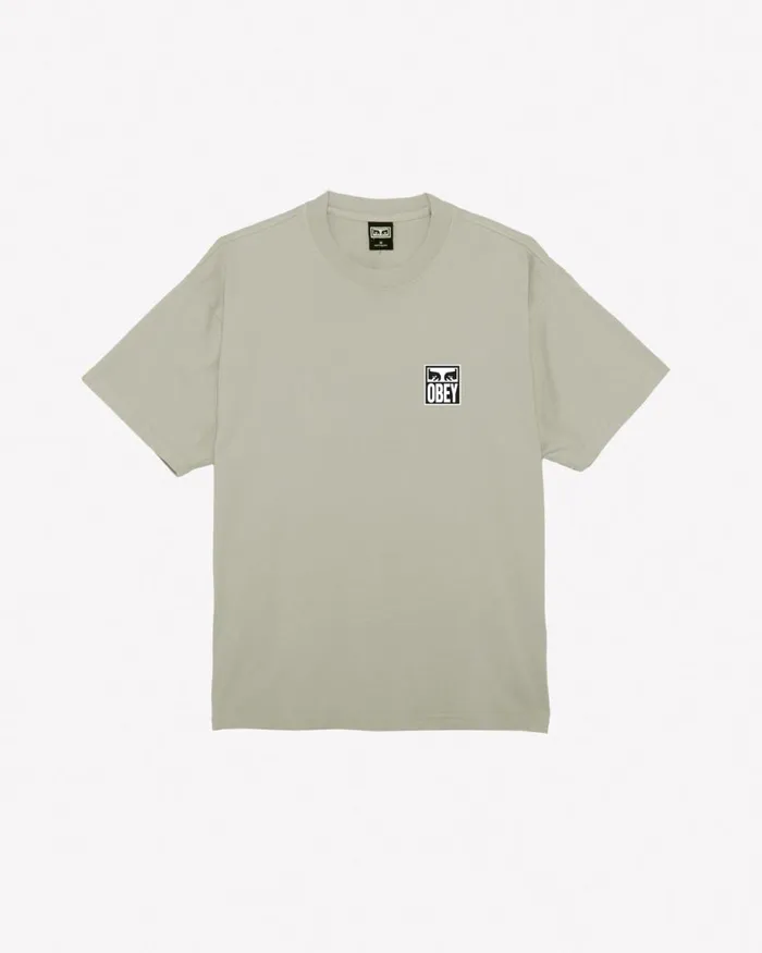 Men EYES ICON II HEAVYWEIGHT TSHIRT Silver Grey OBEY Clothing TSHIRTS