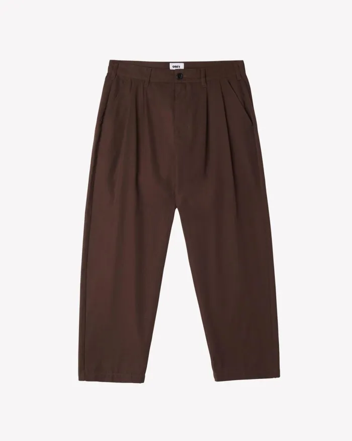 Men FUBAR PLEATED PANT Java Brown OBEY Clothing BOTTOMS