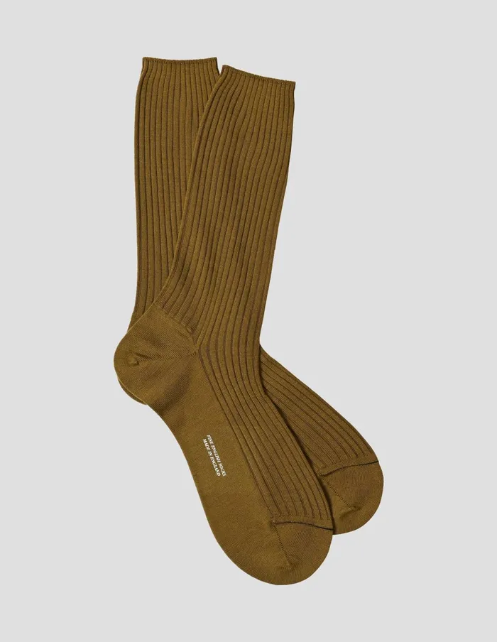 Men Full Rib Sock Mustard Margaret Howell Socks