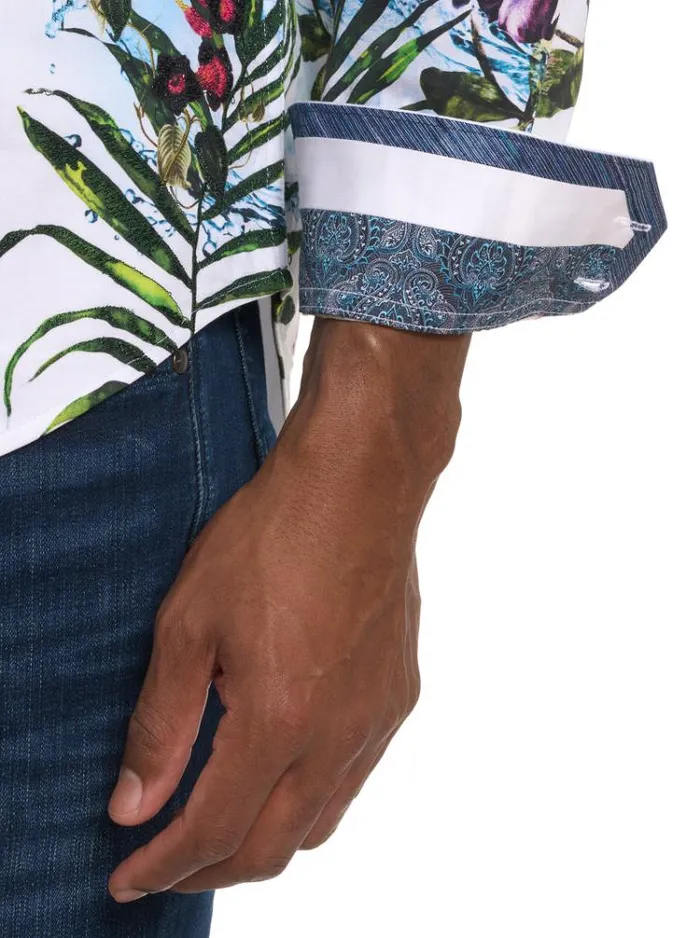 Men GARDEN PARTY LONG SLEEVE BUTTON DOWN SHIRT White Robert Graham Button Down Shirts
