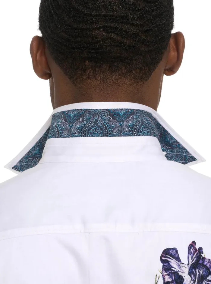 Men GARDEN PARTY LONG SLEEVE BUTTON DOWN SHIRT White Robert Graham Button Down Shirts