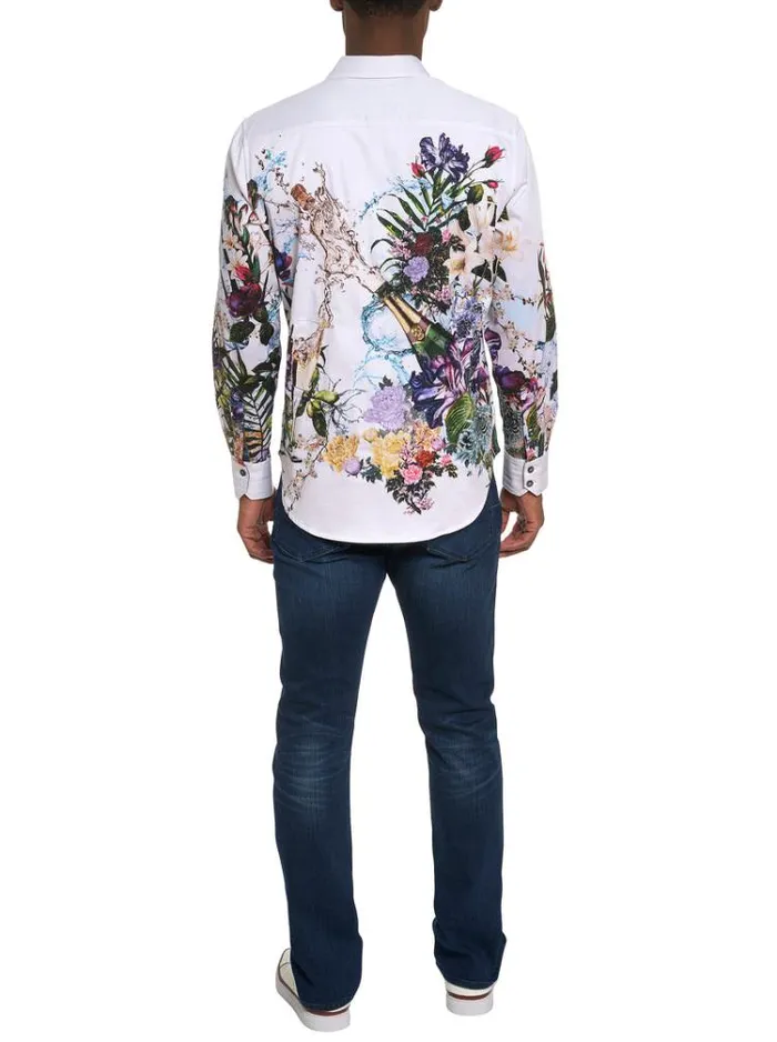 Men GARDEN PARTY LONG SLEEVE BUTTON DOWN SHIRT White Robert Graham Button Down Shirts
