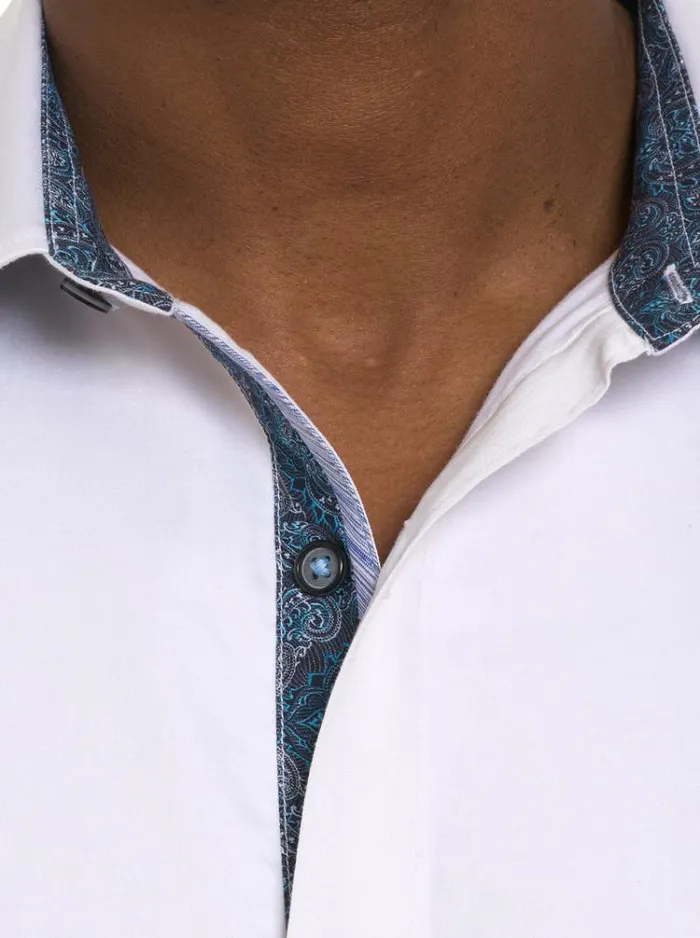 Men GARDEN PARTY LONG SLEEVE BUTTON DOWN SHIRT White Robert Graham Button Down Shirts