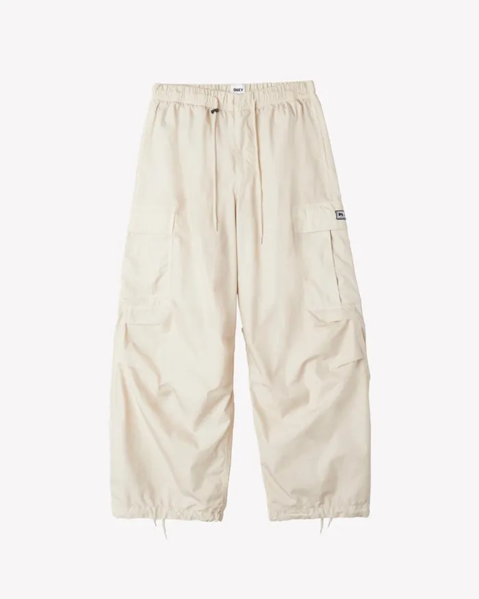 Men GIANT PARACHUTE CARGO Silver Grey OBEY Clothing BOTTOMS
