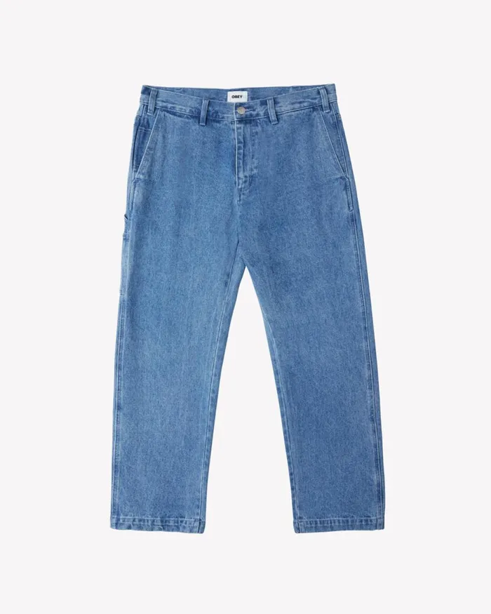 Men HARDWORK CARPENTER DENIM Stonewash Indigo OBEY Clothing Denim
