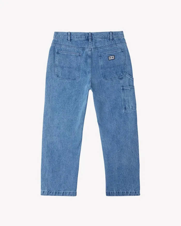 Men HARDWORK CARPENTER DENIM Stonewash Indigo OBEY Clothing Denim