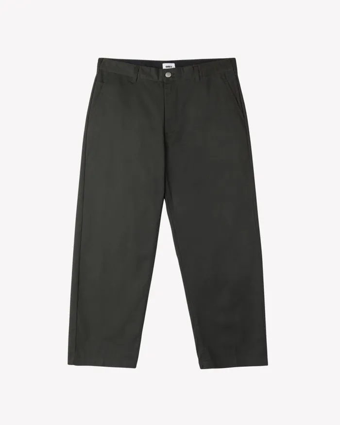 Men HARDWORK FLOODED WORK PANT Black OBEY Clothing BOTTOMS