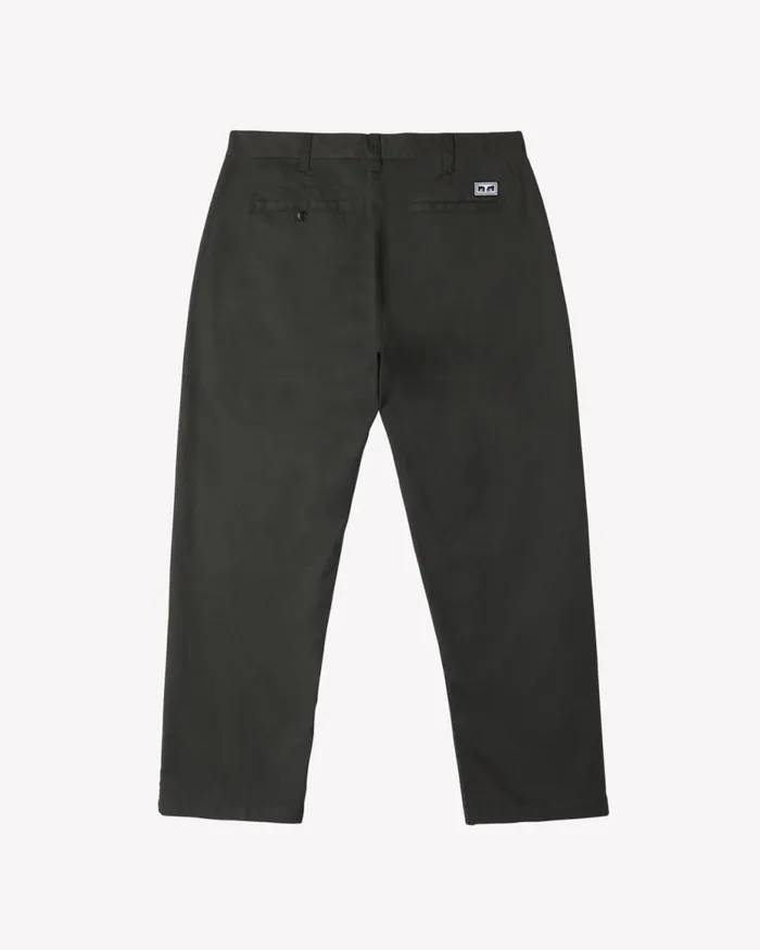 Men HARDWORK FLOODED WORK PANT Black OBEY Clothing BOTTOMS