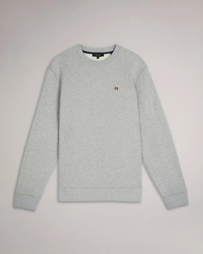 Men HATTON 8211 Long Sleeve Sweatshirt Light Grey Ted Baker Jumpers and Knitwear