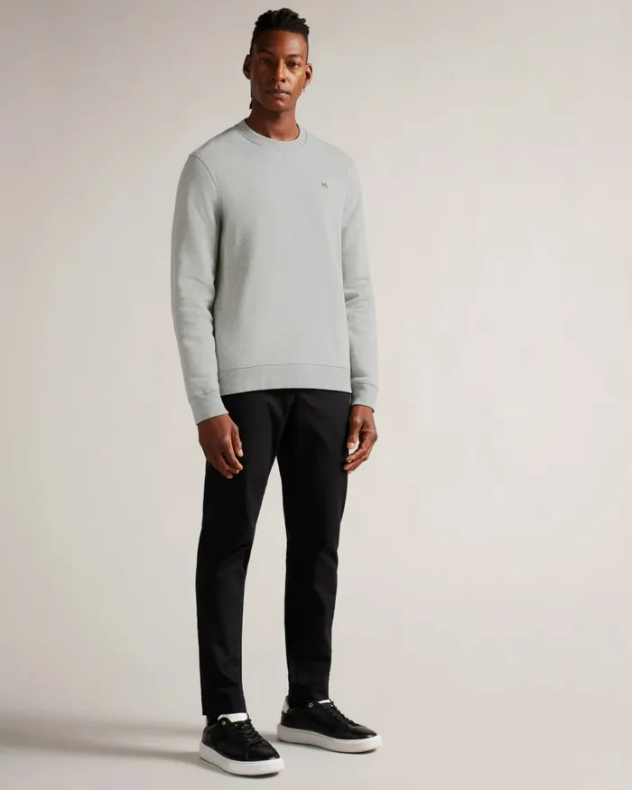 Men HATTON 8211 Long Sleeve Sweatshirt Light Grey Ted Baker Jumpers and Knitwear