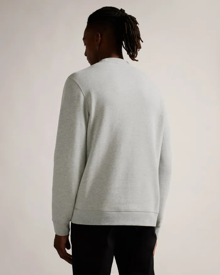 Men HATTON 8211 Long Sleeve Sweatshirt Light Grey Ted Baker Jumpers and Knitwear