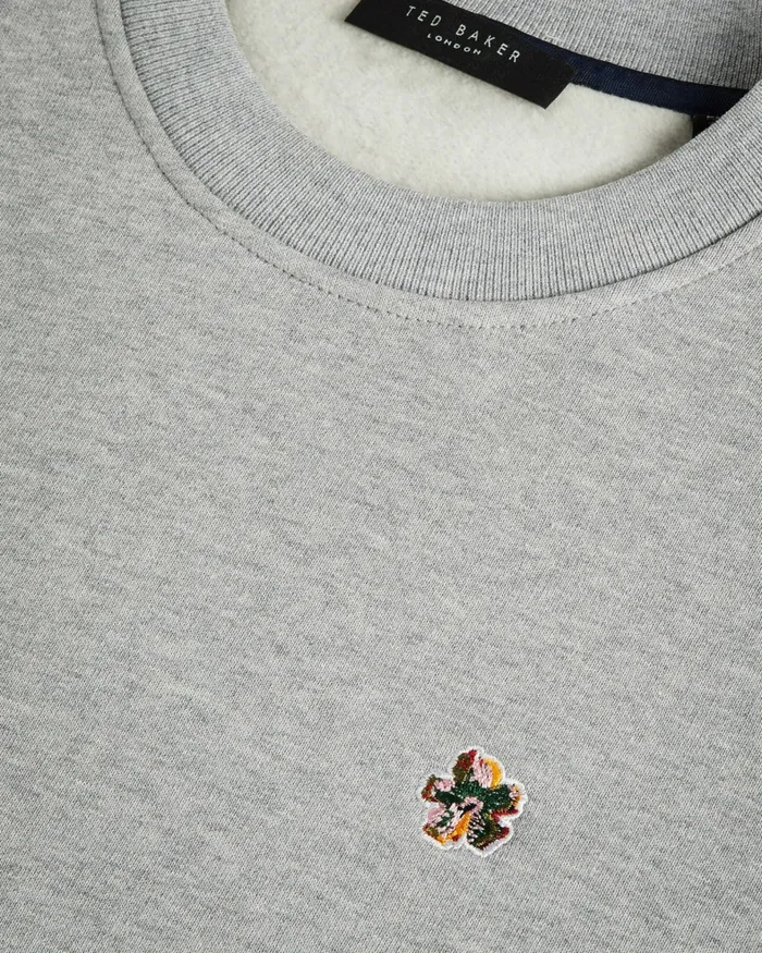 Men HATTON 8211 Long Sleeve Sweatshirt Light Grey Ted Baker Jumpers and Knitwear