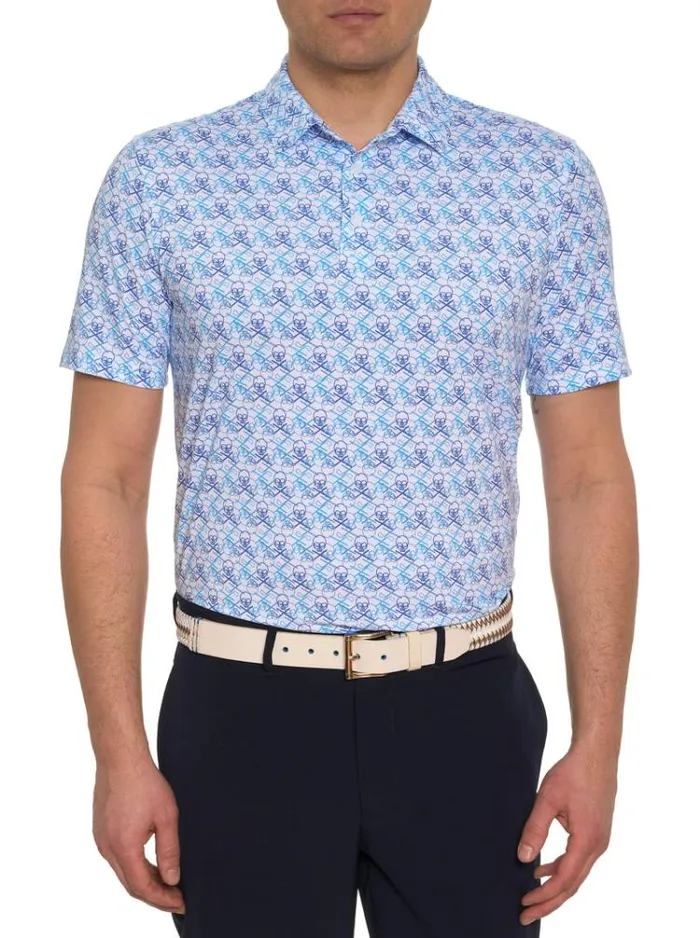 Men IRON SKULL PERFORMANCE POLO Black Robert Graham Polos and TShirts