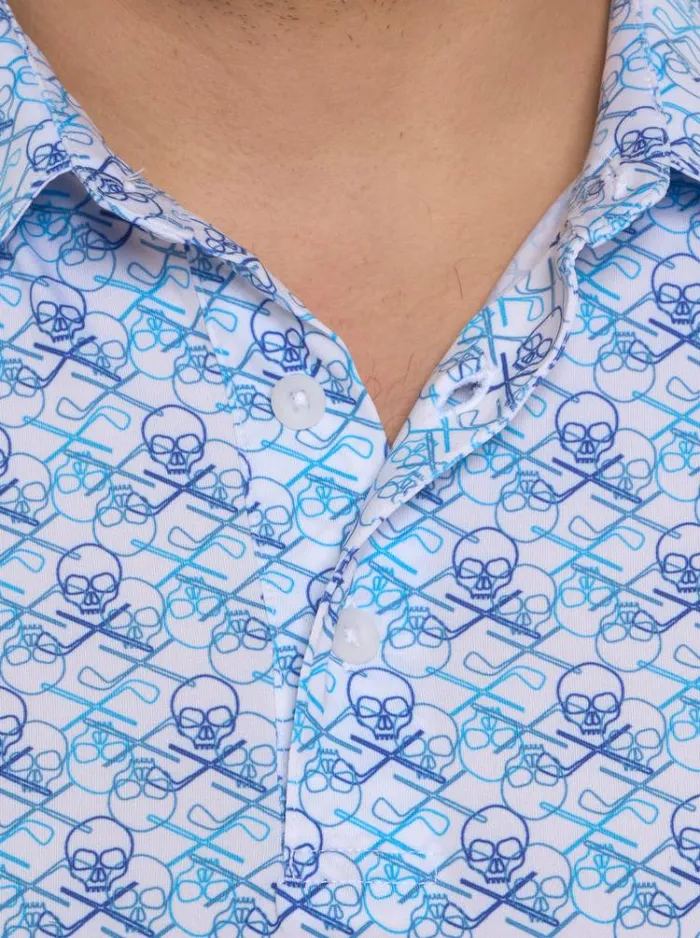 Men IRON SKULL PERFORMANCE POLO Black Robert Graham Polos and TShirts