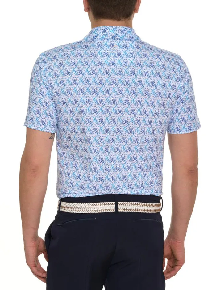 Men IRON SKULL PERFORMANCE POLO Black Robert Graham Polos and TShirts