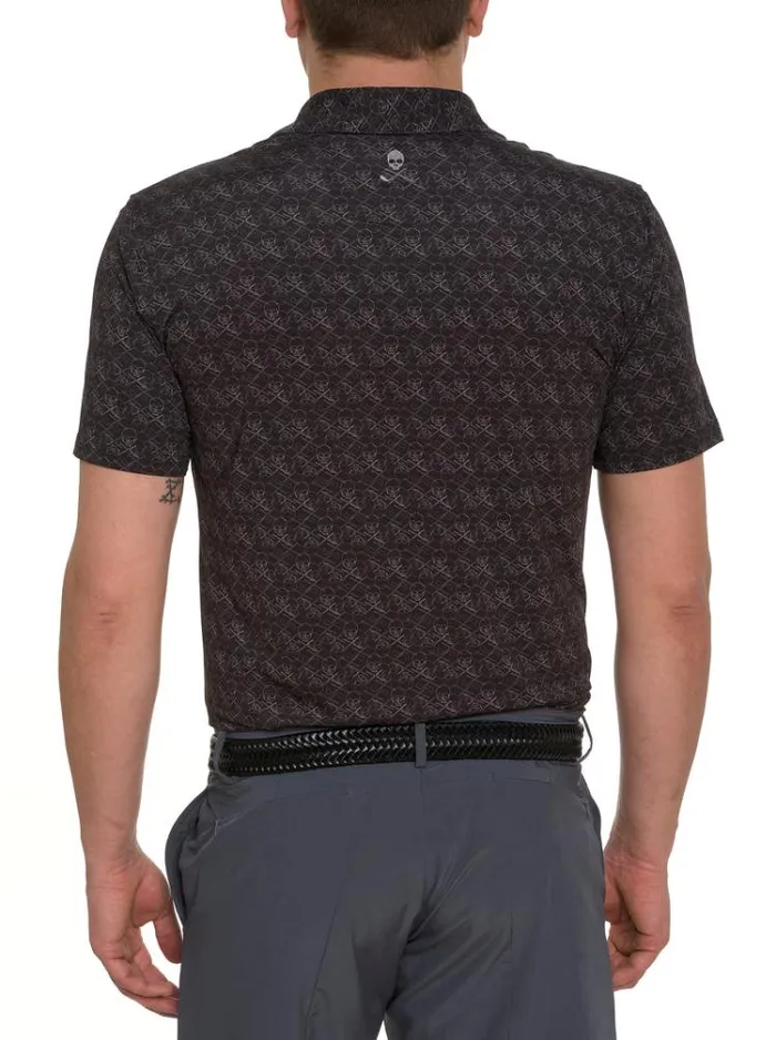 Men IRON SKULL PERFORMANCE POLO Black Robert Graham Polos and TShirts