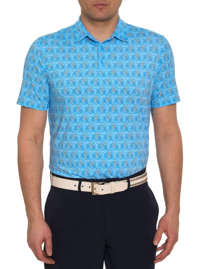 Men IRON SKULL PERFORMANCE POLO Black Robert Graham Polos and TShirts