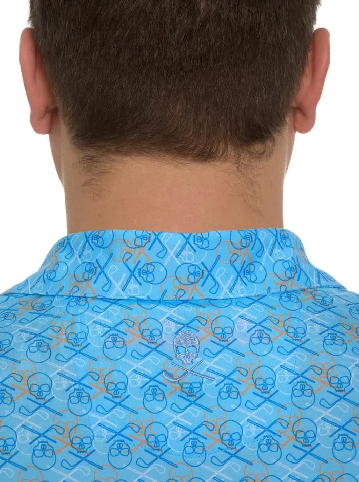 Men IRON SKULL PERFORMANCE POLO Black Robert Graham Polos and TShirts