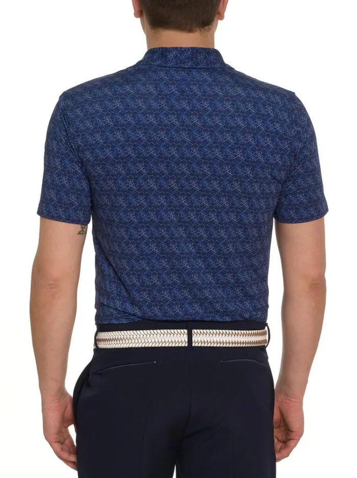 Men IRON SKULL PERFORMANCE POLO Black Robert Graham Polos and TShirts