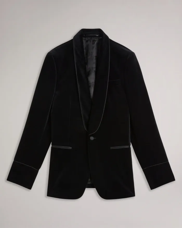 Men IWADE 8211 Velvet Dinner Jacket Black Ted Baker Coats and Jackets
