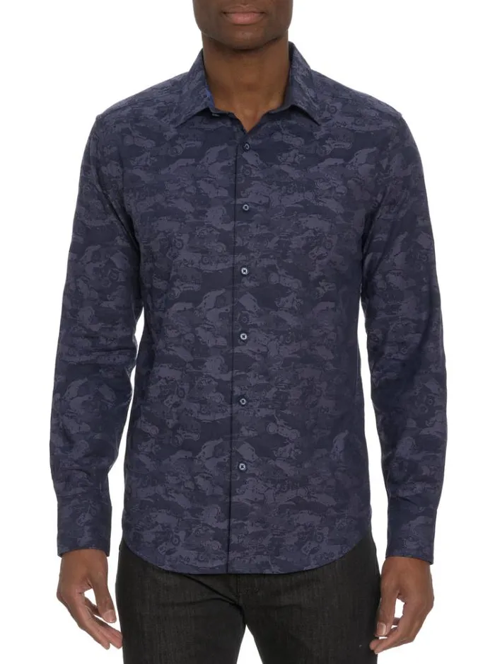 Men JUNK YARD LONG SLEEVE BUTTON DOWN SHIRT Navy Robert Graham Button Down Shirts