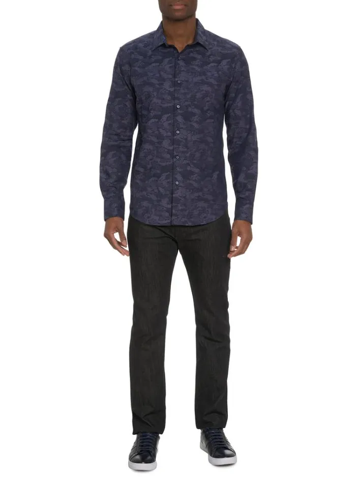 Men JUNK YARD LONG SLEEVE BUTTON DOWN SHIRT Navy Robert Graham Button Down Shirts