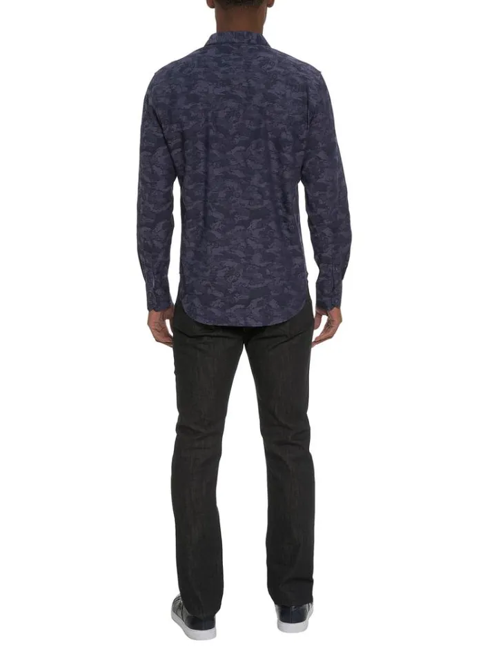 Men JUNK YARD LONG SLEEVE BUTTON DOWN SHIRT Navy Robert Graham Button Down Shirts