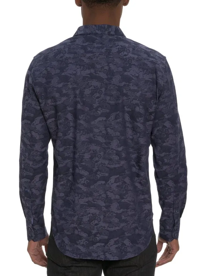 Men JUNK YARD LONG SLEEVE BUTTON DOWN SHIRT Navy Robert Graham Button Down Shirts