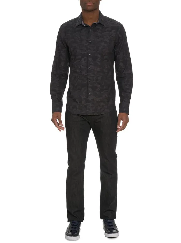 Men JUNK YARD LONG SLEEVE BUTTON DOWN SHIRT Navy Robert Graham Button Down Shirts