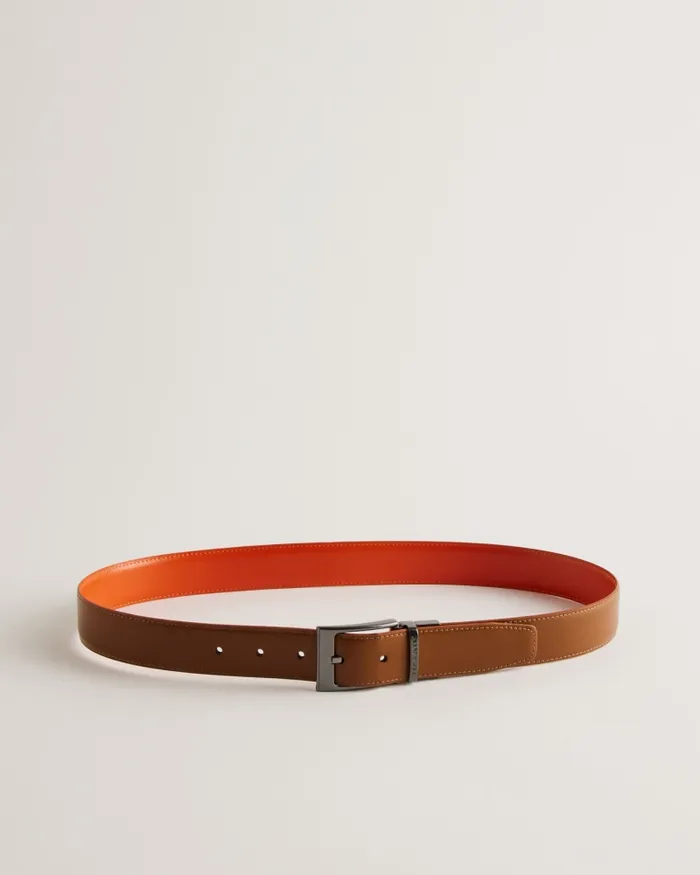 Men KACIN 8211 Reversible Colour Pop Leather Belt Tan Ted Baker Belts Men KACIN 8211 Reversible Colour Pop Leather Belt Tan Ted Baker Belts