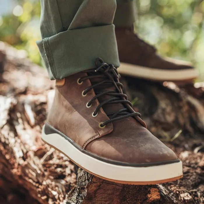 Men Kekaha Mens Waterproof Leather Boots Toffee Off White Olukai Leather