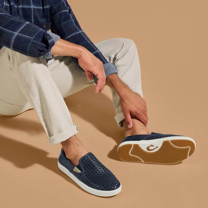 Men Laeahi Lauhala Mens Sneakers SlipOn Shoes Trench Blue Olukai Leather Men Laeahi Lauhala Mens Sneakers SlipOn Shoes Trench Blue Olukai Leather