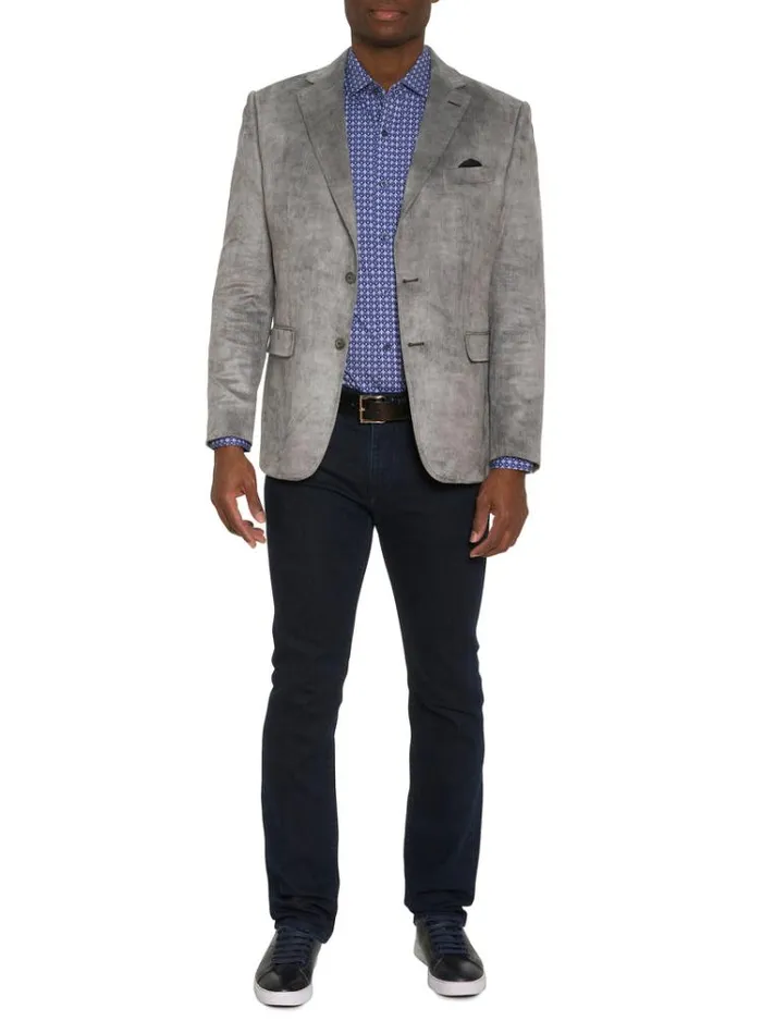 Men LUBRANO VELOUR BLAZER Grey Robert Graham Blazers